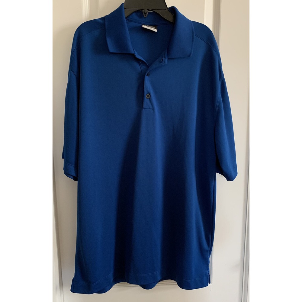 Nike Golf Fit Dry Polo Shirt Mens Size Large Blue ShortSleeve Polyester